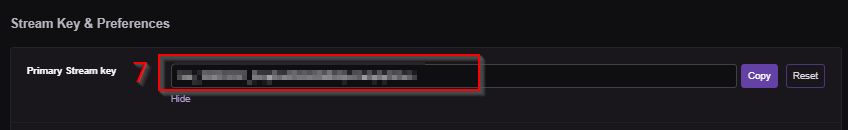 My Twitch Stream Key Twitch menu dashboard Stream Key example