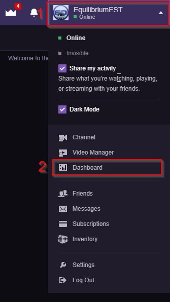 My Twitch Stream Key Menu