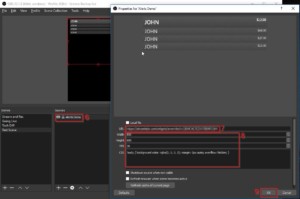 Example of Stream Alerts from Twitch - how to use OBS Software - Adding Widget URL